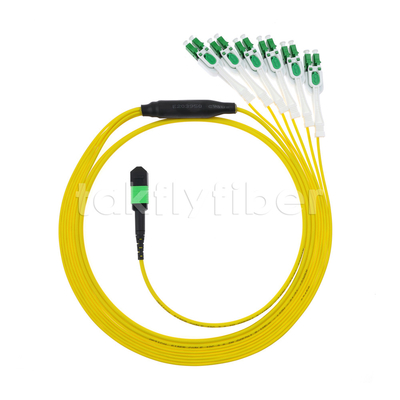 3.0mm LSZH Fiber Optik Yama Kablosu Düşük Kayıplı 12 çekirdekli MTP MPO - LC Tekli Mod