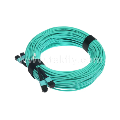 24 çekirdek MTP gövde kablosu Veri Merkezi için Fiber Optic Jumper FTTX PVC özelleştirilebilir