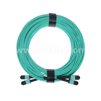 24 çekirdek MTP gövde kablosu Veri Merkezi için Fiber Optic Jumper FTTX PVC özelleştirilebilir