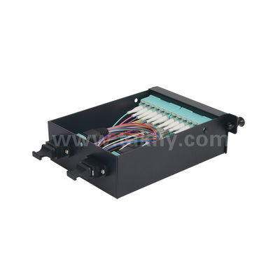 MPO / MTP Patch Panel Yönetimi Kaseti Alüminyum Alaşım Kaydırılabilir Tip Veri Merkezi FTTX Kablolama için Fiber Optic