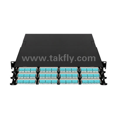 MPO Patch Panel MTP Kaset 144 Çekirdek Veri Merkezi FTTX için Süper Yüksek Yoğunluklu Fiber Optik