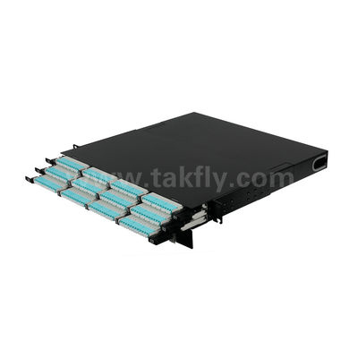 MPO Patch Panel MTP Kaset 144 Çekirdek Veri Merkezi FTTX için Süper Yüksek Yoğunluklu Fiber Optik