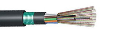 Dış kablo GYFTY53 2-144F MDPE/HDPE kablo malzemesi ile çift katmanlı optik kablo
