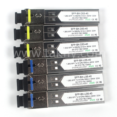 1.25G SFP BIDI Optik Alıcı Modülü Tx1310/Rx1550nm 40KM SMF DDM LC CISCO JUNIPER HUAWEI uyumlu