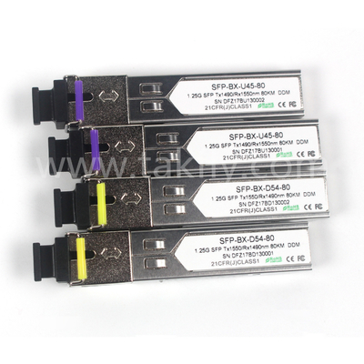 1.25G SFP BIDI OPTICAL TRANSCEIVER MODULE Tx1490/Rx1550nm 80KM SMF DDM LC CISCO JUNIPER HUAWEI uyumlu