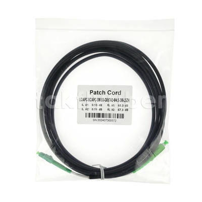 Telecom Grade CPR Dca Sertifikalı 4.5mm Çift Kalkanlı Fiber Optic Patchcord SM G657AB3 LSZH Siyah Ceket SCAPC'den LCAPC'ye