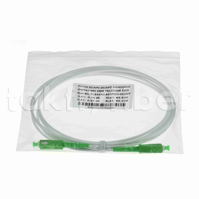 Kemirgenlere dayanıklı G657A2 SC APC Fiber Optic Patchcord Zırhlı Fiber Patch Kablosu SM 3.0mm