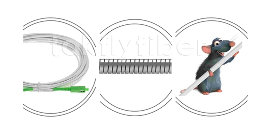 Kemirgenlere dayanıklı G657A2 SC APC Fiber Optic Patchcord Zırhlı Fiber Patch Kablosu SM 3.0mm