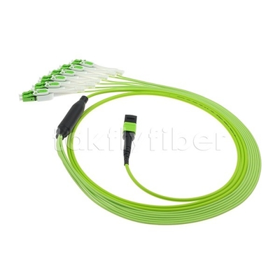 MPO / MTP Erkek veya Dişi OM5 Fiber Optic Patch Cord 12F LC APC DX Uniboot