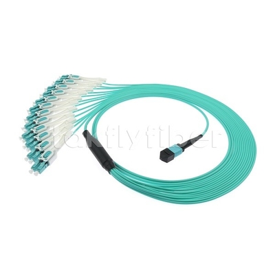 24 F MPO-LC Uniboot OM3 Fiber Patch Cord 12x LC DX Büyük ağlar için mükemmel