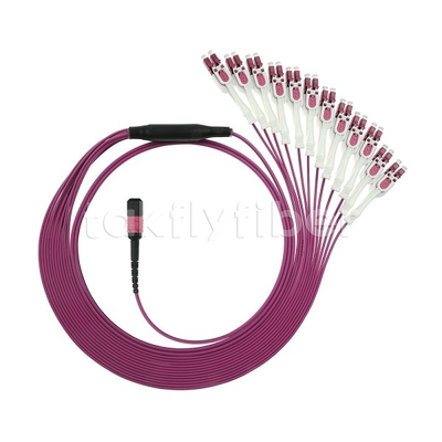 24F MTP 12x LC DX Uniboot OM4 Yüksek Hızlı Ağlar İçin Fiber Patch Kablosu