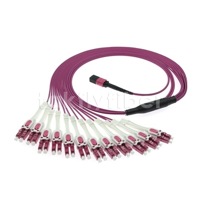 24F MTP 12x LC DX Uniboot OM4 Yüksek Hızlı Ağlar İçin Fiber Patch Kablosu