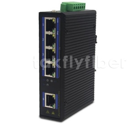 Endüstriyel Dereceli PoE Değiştiricisi 4 Port 10/100Mbps PoE + 1 Port 10/100Mbps Ethernet
