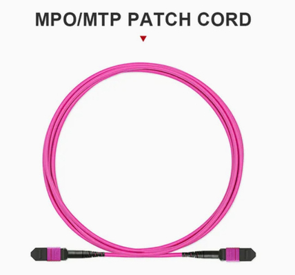 Çeşitli ortamlar için esnek MPO/MTP 12 Fiber Fiber Optic Patch Cord -20C-70C