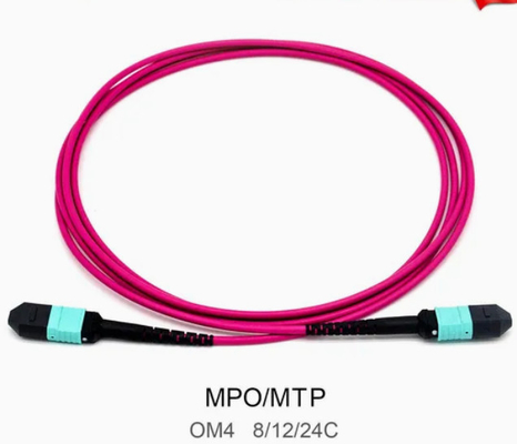8/12/24 çekirdek 2m-50m Yüksek yoğunluklu PVC/LSZH UL Sertifikası Kadın/Erkek MPO-MPO Sm Om3 Om4 Om5 Trunk Kablo Patch Cord Fiber Optic Jumper