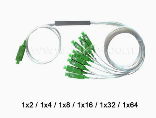 1X16 FTTX Mini Çelik Tüp Fiber Optic PLC Splitter Kablo Çapı 0.9mm FTTX Uygulamaları için