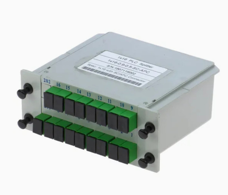Yüksek Güvenilirlik ve Istikrarlılık FTTX Gpon 1*16 Tek Mod G657A1 Fiber Casette Tipi LGX Sc/APC Bağlantısı ile PLC Bölücü