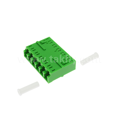 LC/APC 6 Yolu Adaptörü, SM OS2, Yeşil, Ağ için Flange'siz Tek Mod
