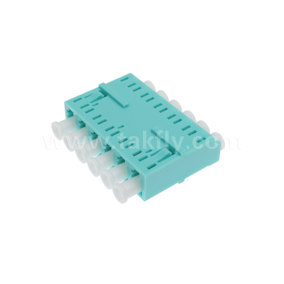 LC/PC 6 yol adaptörü, MM OM3 ((Aqua), OM4 ((Violet) Mavi, Flanşsız