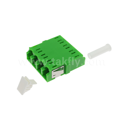 4 Port Yüksek yoğunluklu LC/APC Quad Tipi İç Kapak Adaptörü Tek Mod OS2, Ağ için Flenssiz Yeşil