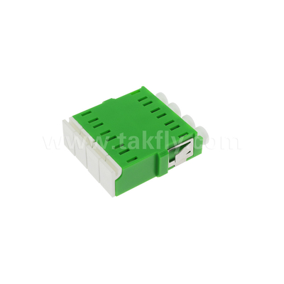 4 Port Yüksek yoğunluklu LC/APC Quad Tipi İç Kapak Adaptörü Tek Mod OS2, Ağ için Flenssiz Yeşil