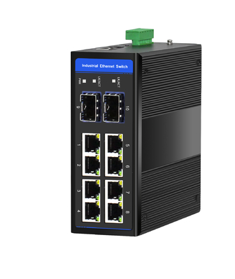 8 Portlu Endüstriyel Gigabit POE Değiştiricisi 2 SFP yuvası ile DIN-Rail Mount