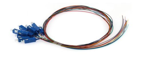SC UPC 0.9mm 12 Color Fiber Optic Pigtail Simplex SM G652D 2M