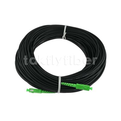 FTTH Dış Mekan Yüksek Mukavemetli 3.0 Kevlar Siyah TPU Tek Modlu Fiber Optik Yama Kablosu SCAPC - SCAPC SM G657B3