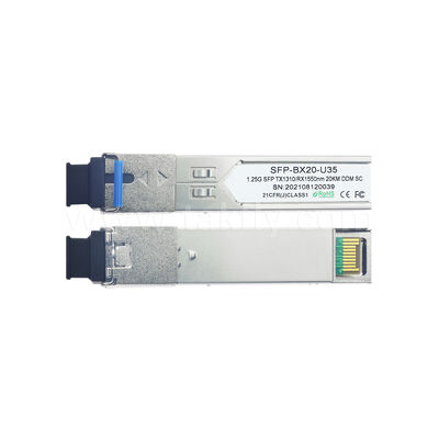 Veri Merkezi AI FTTX için SFP 1.25Gbps 20KM SC İki Yönlü Optik Alıcı Modülü