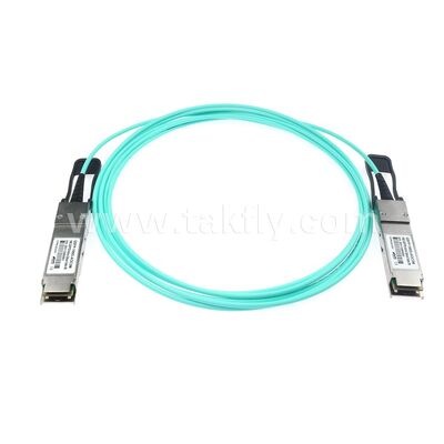 Aktif Optik Kablolar Veri Merkezi FTTH FTTX için Fiber AOC 100Gbps QSFP28'den QSFP28'ye