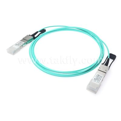 Aktif Optik Kablolar Veri Merkezi FTTH FTTX için Fiber AOC 100Gbps QSFP28'den QSFP28'ye