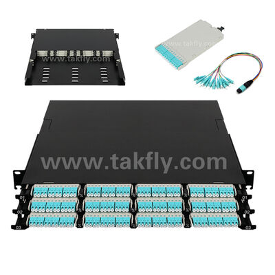 MPO Patch Panel MTP Kaset 144 Çekirdek Veri Merkezi FTTX için Süper Yüksek Yoğunluklu Fiber Optik