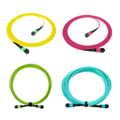 MPO/MTP Patchcord Tek modlu Multimodlu LSZH 8f/12f/24f Veri Merkezi FTTX için Fiber Optic Kablo