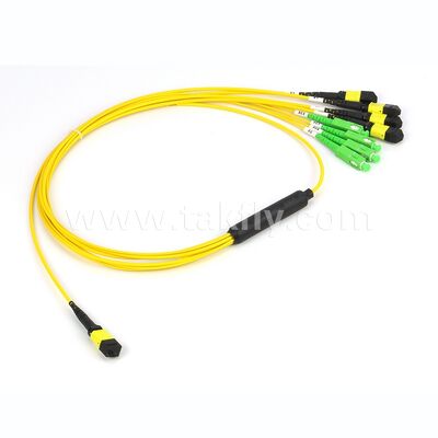 Veritabanı için Fiber Optic MPO-CS Breakout Fiber Optic Patch Cord