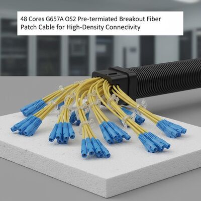 48 Çekirdek G657A OS2 Önceden Sonlandırılmış Breakout Fiber Patch Kablosu Yüksek Yoğunluklu Bağlantı İçin