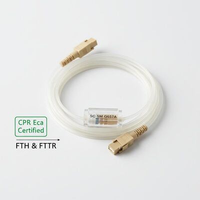 CPR Eca Sertifikalı SC SM G657A FTTH ve FTTR için 2.0*3.0mm Görünmez Fiber Optik Bağlantı Kablosu