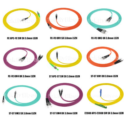 FTTH Veri Merkezi Telekom için Fiber Optic Patchcord LC/Sc/FC/St SingleMode/Multimode Upc/APC Simplex/Duplex Jumper