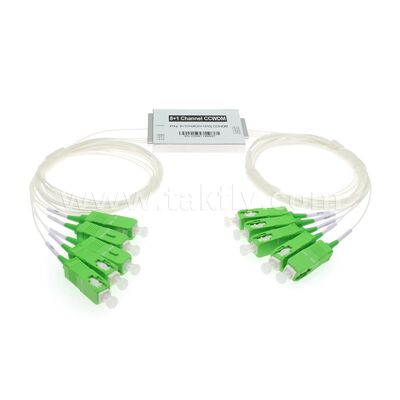 CCWDM 8 + 1 Kanal Kompakt Kaba Dalga Boyutu Bölünme Multiplexer G657A1 Veri Merkezi FTTX için Optik Fiber