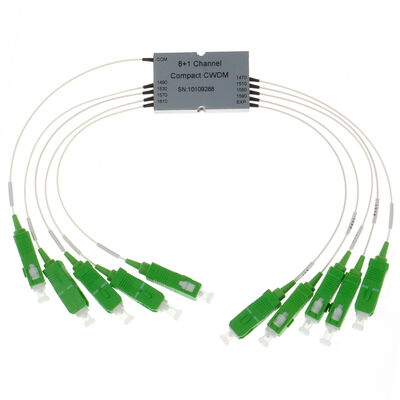 CCWDM 8 + 1 Kanal Kompakt Kaba Dalga Boyutu Bölünme Multiplexer G657A1 Veri Merkezi FTTX için Optik Fiber