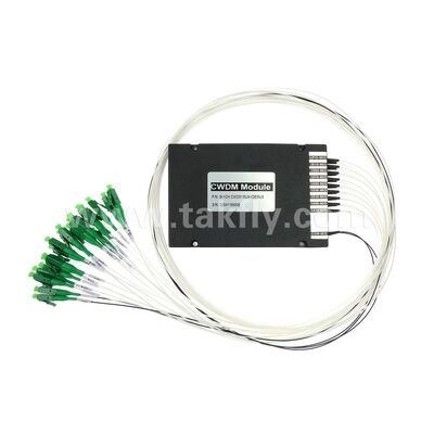 Veri Merkezi FTTX için CWDM 8+1 Kanal MUX ve DEMUX ABS Modülü Fiber Optik