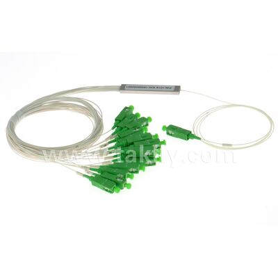 Fiber Optic PLC Splitter 1 * N çelik boru SC APC/UPC Veri Merkezi Telekom FTTX için 0.9mm