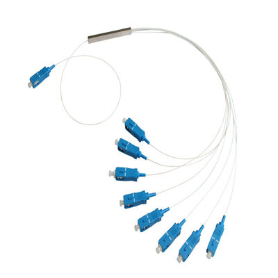Fiber Optic PLC Splitter 1 * N çelik boru SC APC/UPC Veri Merkezi Telekom FTTX için 0.9mm