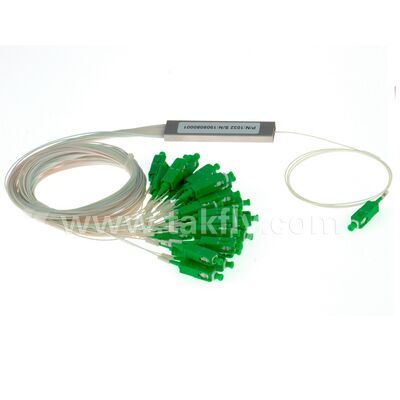 Fiber Optic PLC Splitter 1 * N çelik boru SC APC/UPC Veri Merkezi Telekom FTTX için 0.9mm