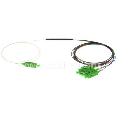 PLC Ayırıcı 0.9mm renkli çıkışlar Mini Çelik Boru SC APC/UPC Veri Merkezi Telekomünikasyon FTTX için Fiber Optik
