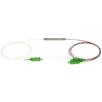PLC Ayırıcı 0.9mm renkli çıkışlar Mini Çelik Boru SC APC/UPC Veri Merkezi Telekomünikasyon FTTX için Fiber Optik