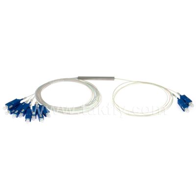 Fiber Optik PLC Ayırıcı 2*N Çelik Tüp SC APC/UPC 0.9mm Veri Merkezi Telekom FTTX için
