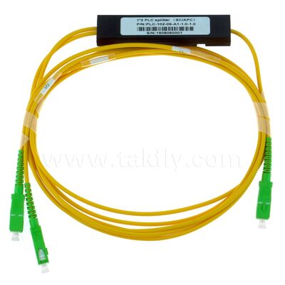 Fiber Optik PLC Ayırıcı ABS kutu 1xN SC APC/UPC Fttx Telekom Veri Merkezi için