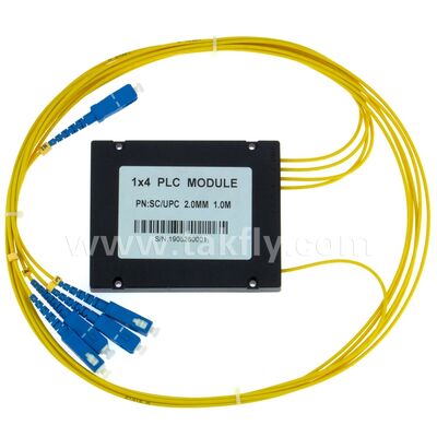 Fiber Optik PLC Ayırıcı ABS kutu 1xN SC APC/UPC Fttx Telekom Veri Merkezi için