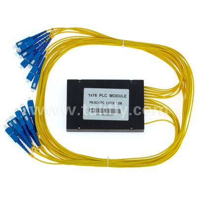 Fiber Optik PLC Ayırıcı ABS kutu 1xN SC APC/UPC Fttx Telekom Veri Merkezi için