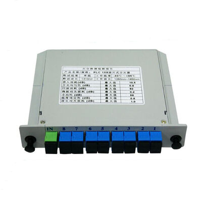 Fiber Optic PLC Splitter LGX Tek modlu G657A SC Veri Merkezi Telekom FTTx için APC/UPC